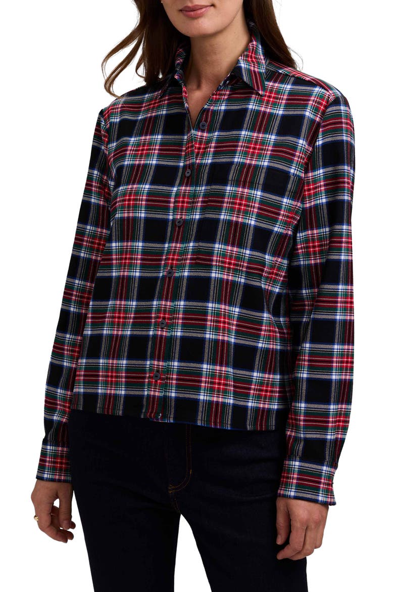 Jodie Plaid Button-Up Shirt, Main, color, RED/ MULTI