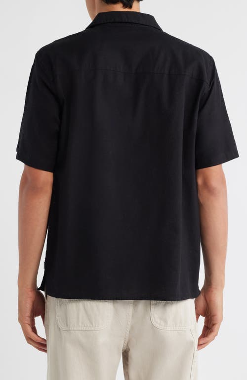 Wax London Mens Didcot Black And Ecru Abstract Applique Short-sleeve Shirt In Multi