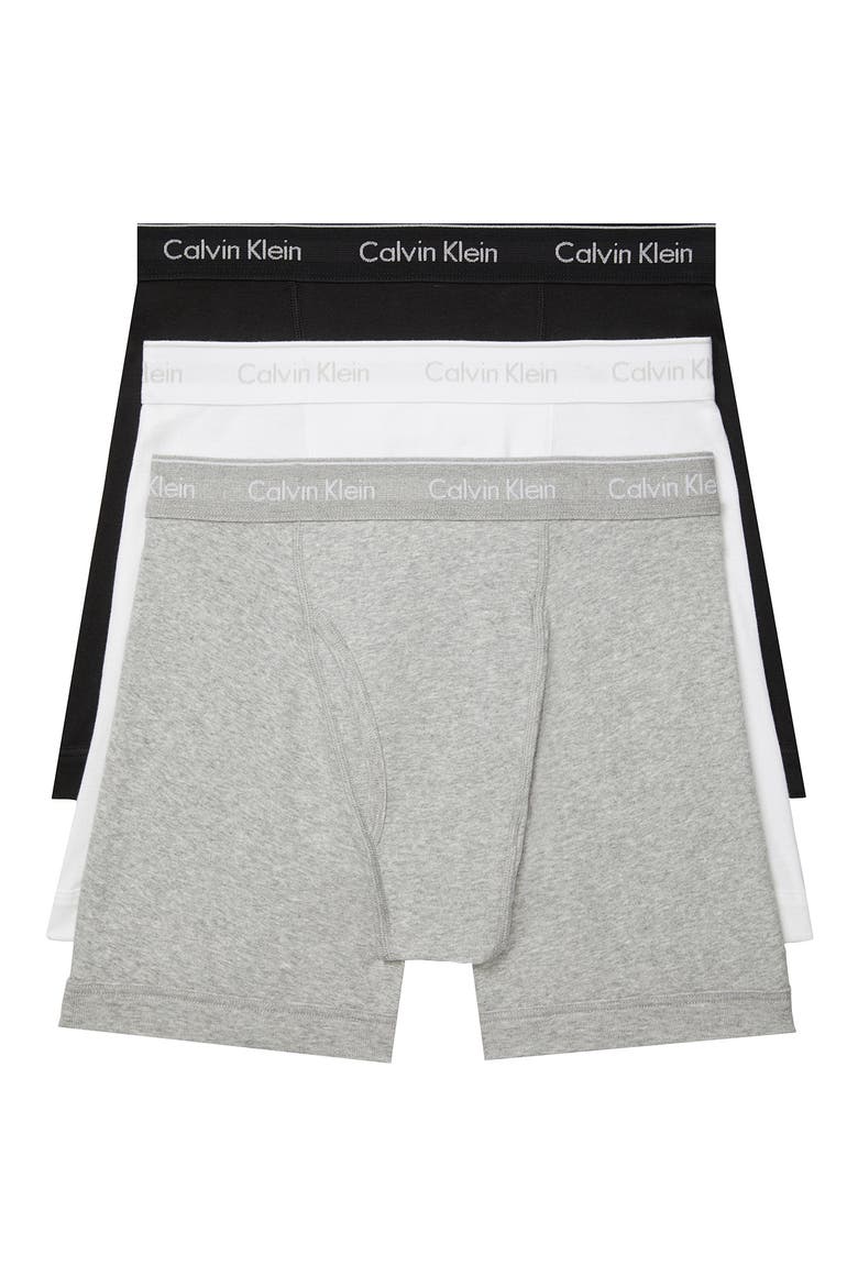 Classics 3-Pack Cotton Boxer Briefs, Main, color, BLACK/ GREY HEATHER / WHITE