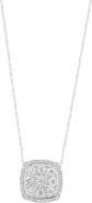 EFFY Sterling Silver Diamond Square Pendant Necklace
