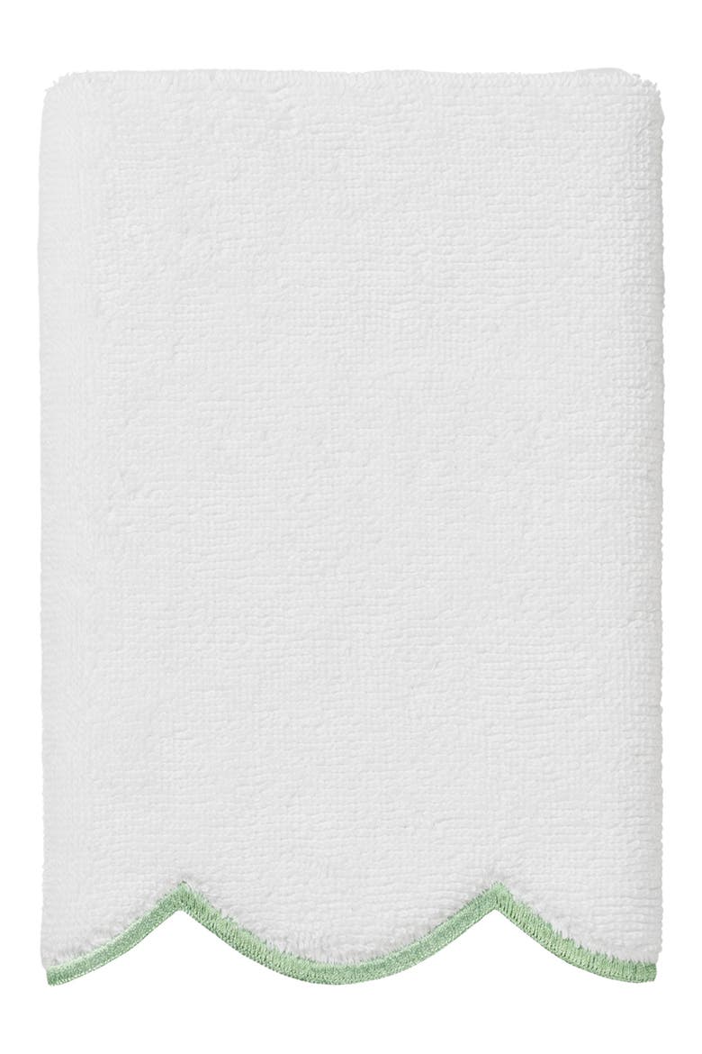 Adornia Scallop 6-Piece Towel Set, Alternate, color, WHITE/ GREEN