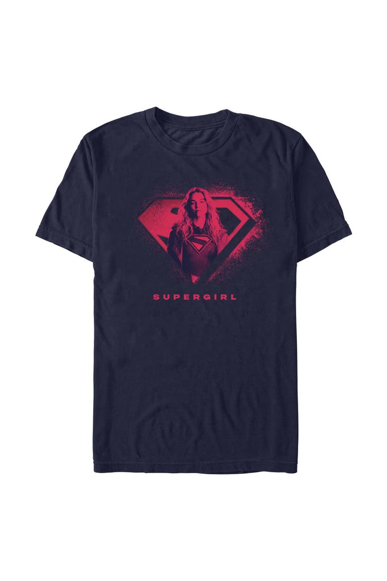 Men's Supergirl Kara Portrait Logo  Graphic T-Shirt, Main, color, Navy Blue