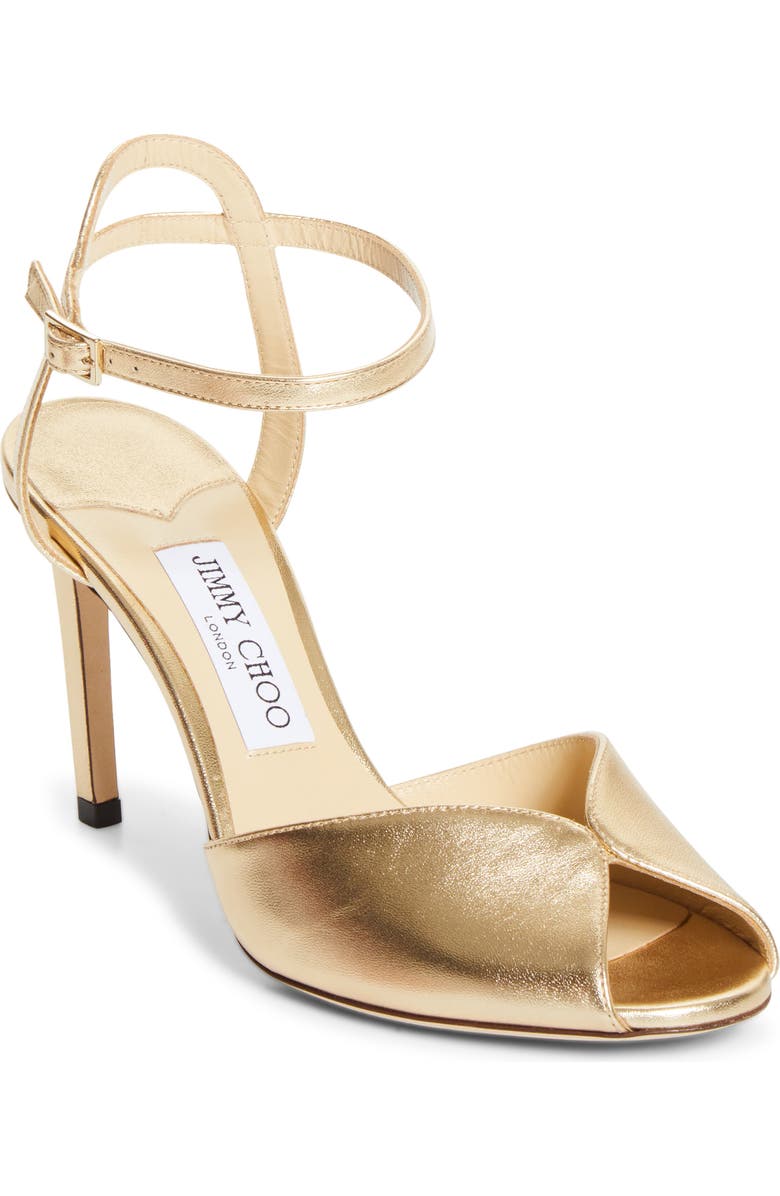 Jimmy Choo Sacora Sandal, Main, color, Gold