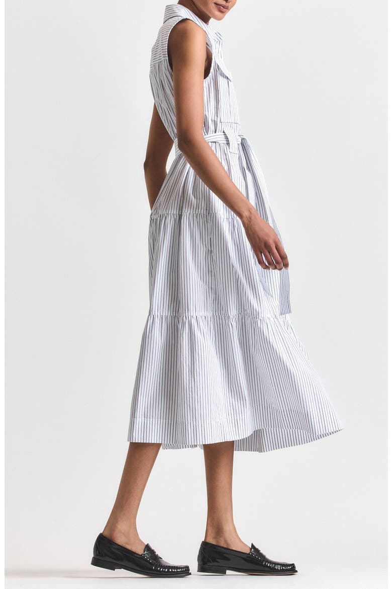 Florence Sleeveless Shirtdress, Alternate, color, WHITE/ NAVY STRIPE