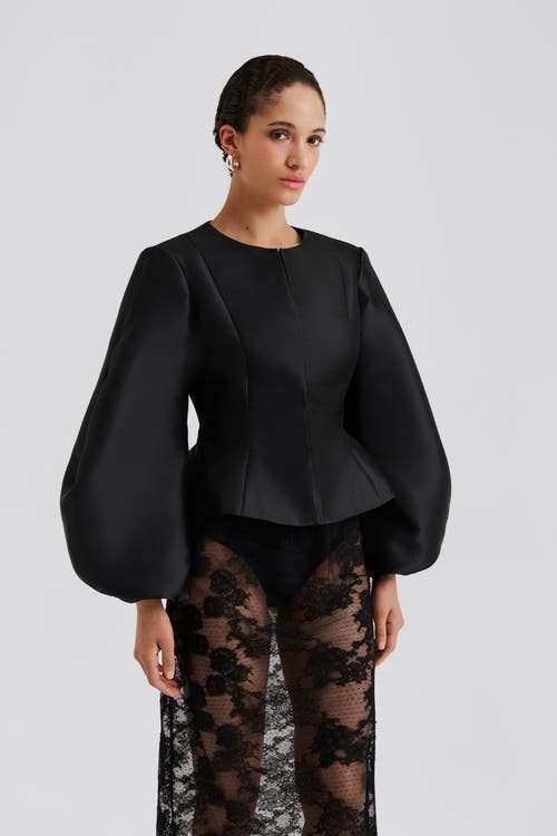 Malina Vendela Balloon Sleeve Blouse In Black