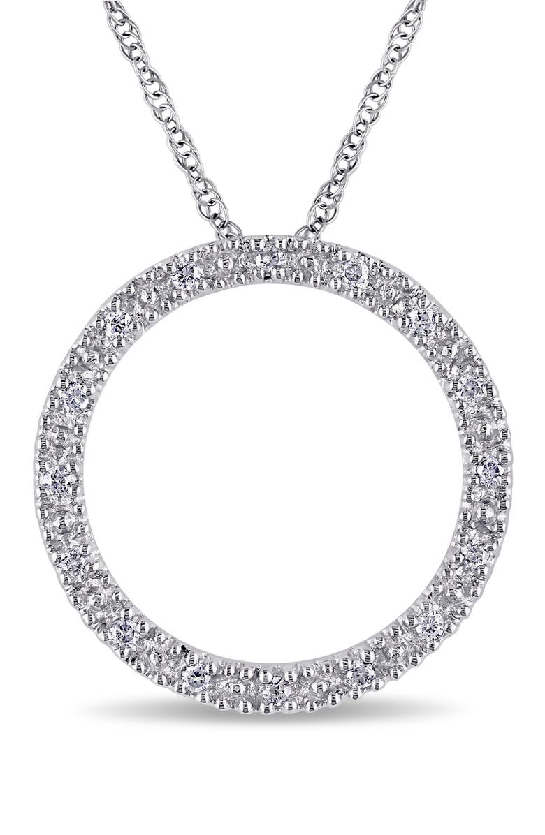 DELMAR Diamond Circle of Life Pendant Necklace, Main, color, White