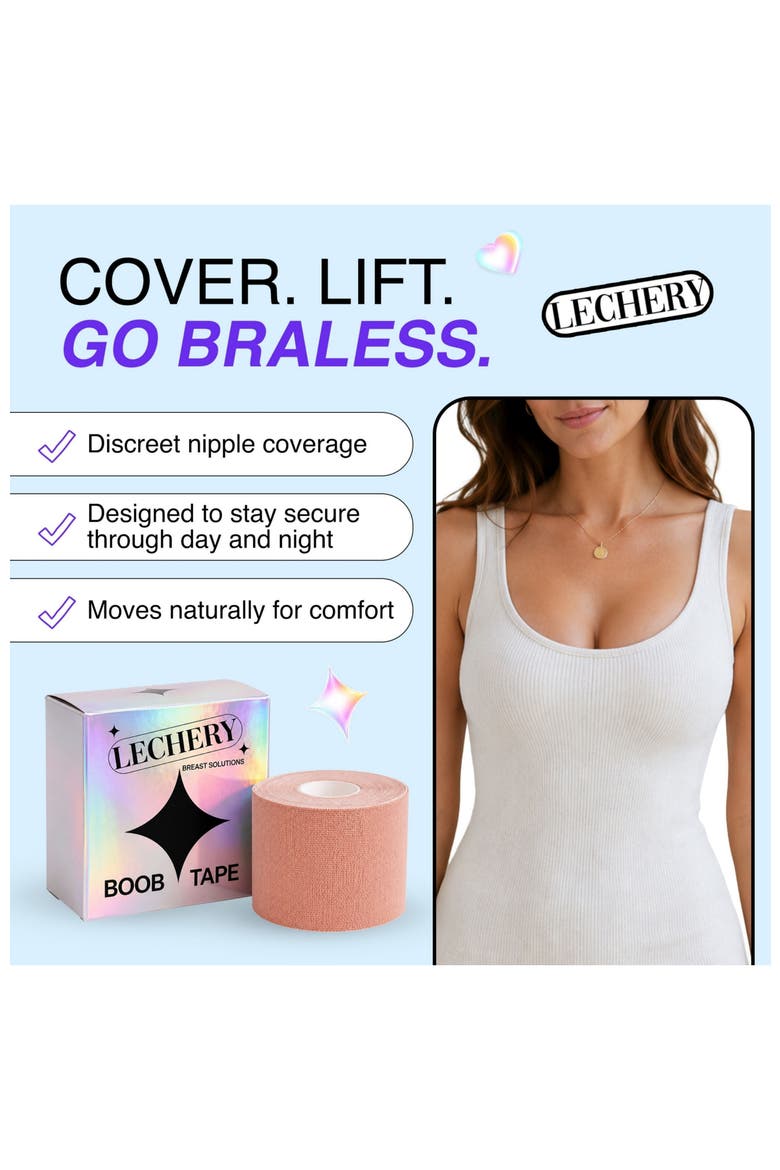 Boob Breast Lift Invisible Sticky Body Tape, Alternate, color, Bisque