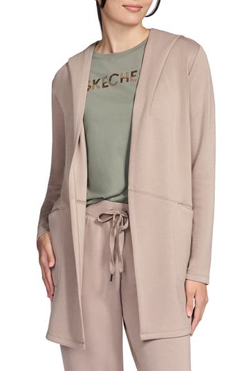 Skechers Skechluxe® Elevate Restful Hooded Cardigan In Neutral