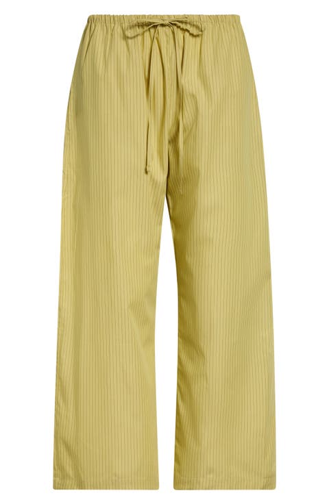 Yoshi Stripe Cotton Blend Drawstring Pants