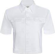 L'AGENCE Kirstie Short Sleeve Crop Denim Jacket