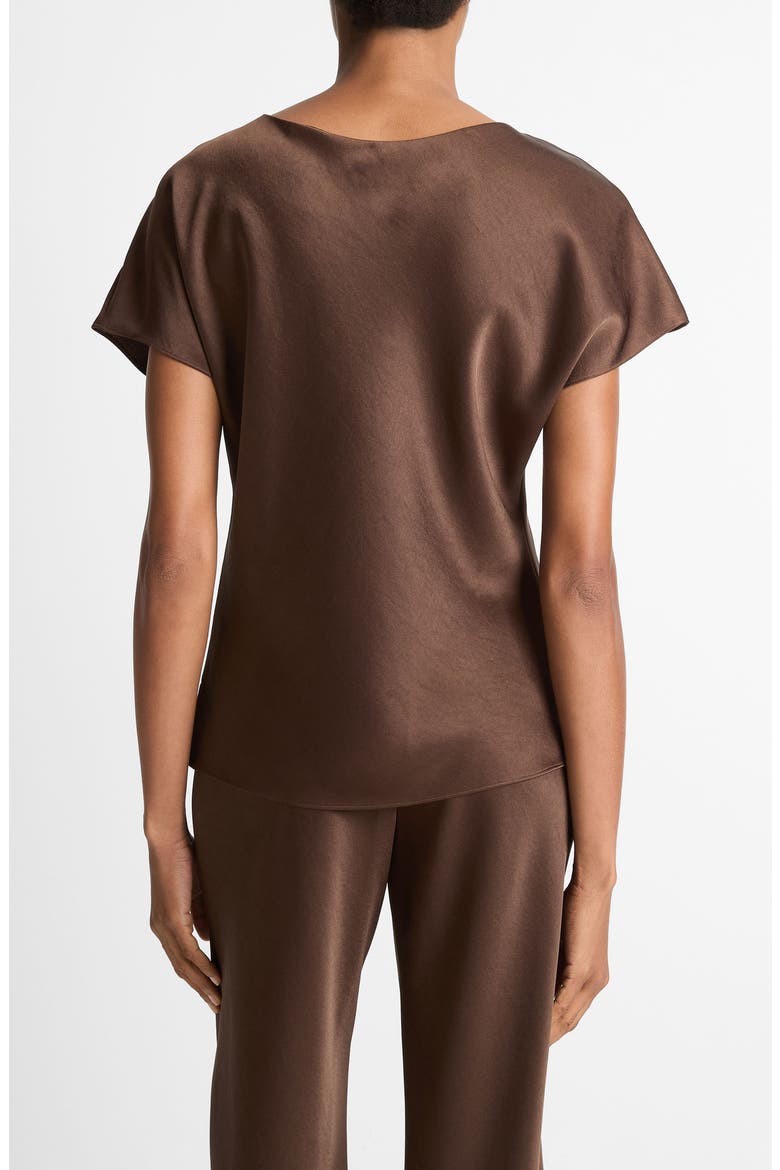 Cap Sleeve V-Neck Top, Alternate, color, ESPRESSO