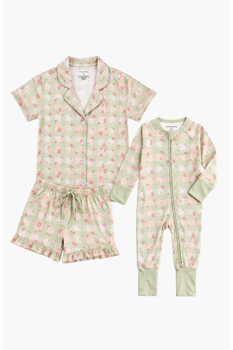 Sophie Pajama Short Sleep Set, Alternate, color, Light Green Floral