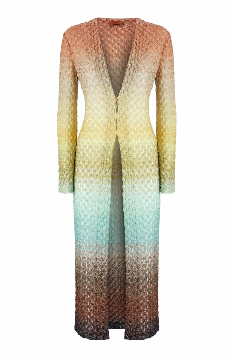 Missoni Long Cardigan In Lace And Lamé, Alternate, color, Multicoloured