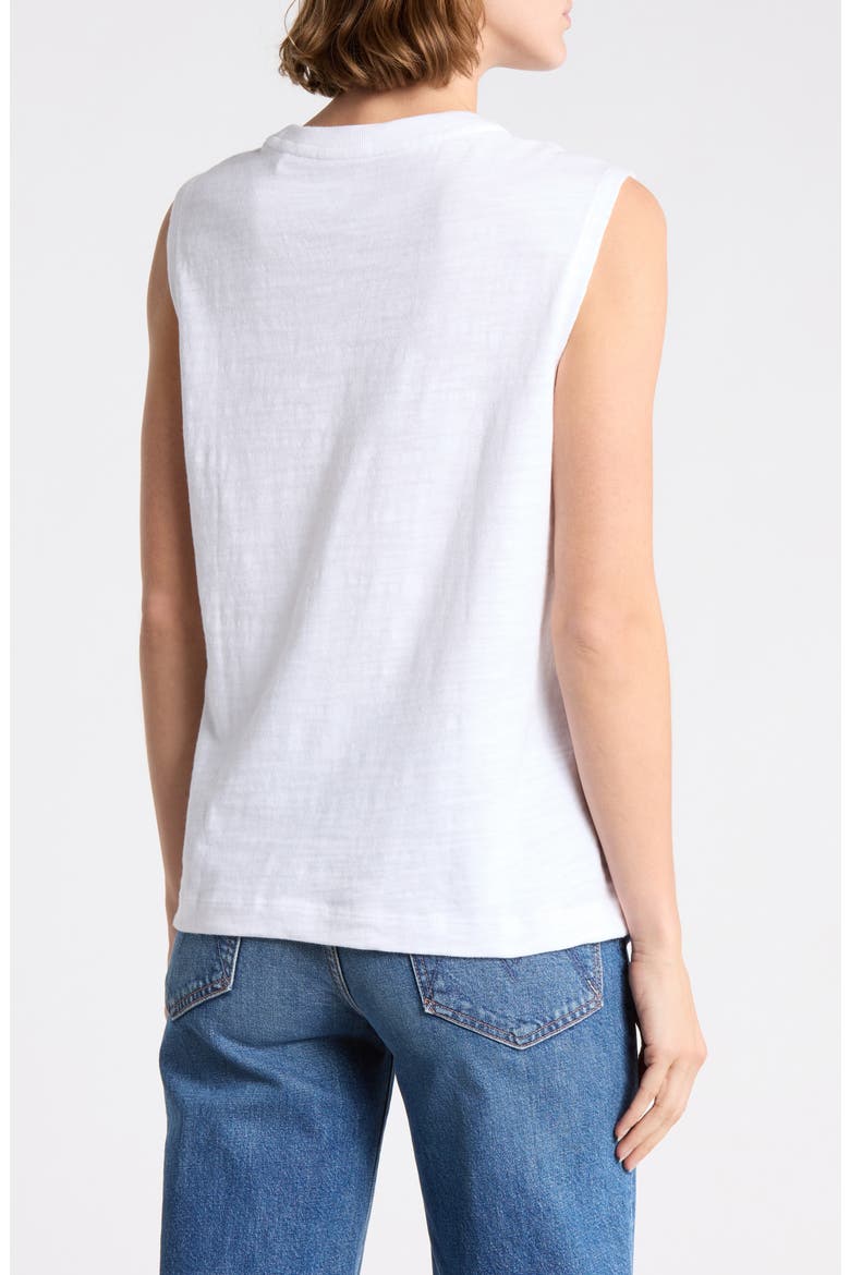 Sunwashed Slub Muscle Tank, Alternate, color, WHITE