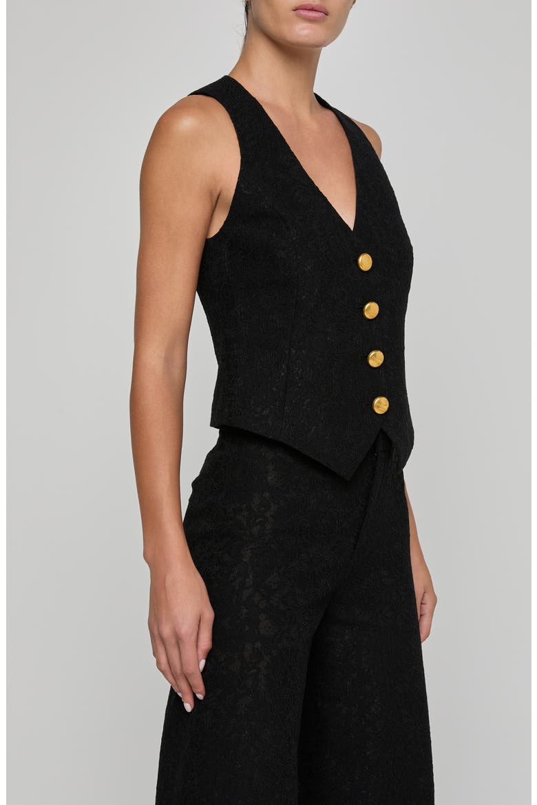 Kino Bonded Lace Vest, Alternate, color, BLACK