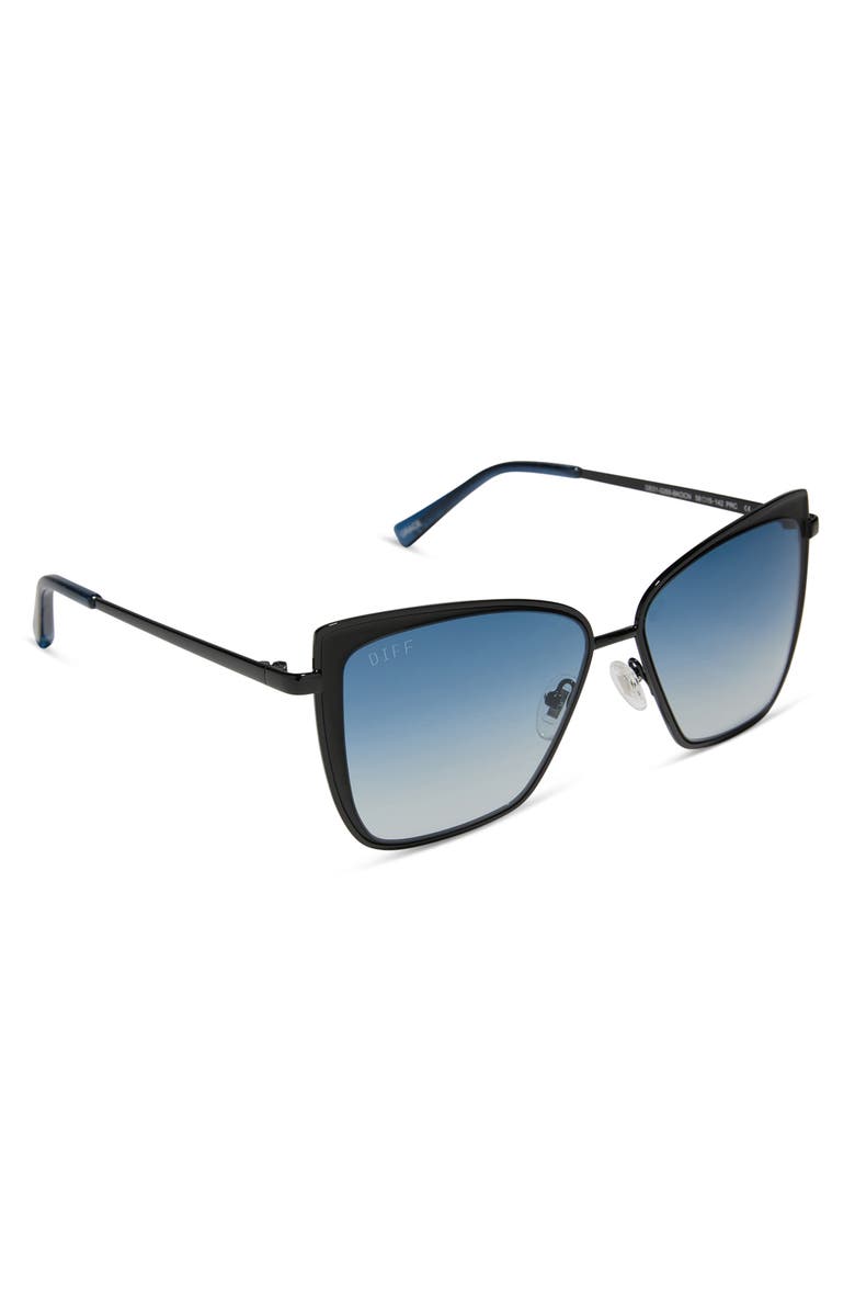 DIFF 58mm Square Sunglasses, Alternate, color, Black Ocean