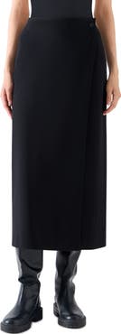 Akris punto Signature Jersey Wrap Midi Skirt