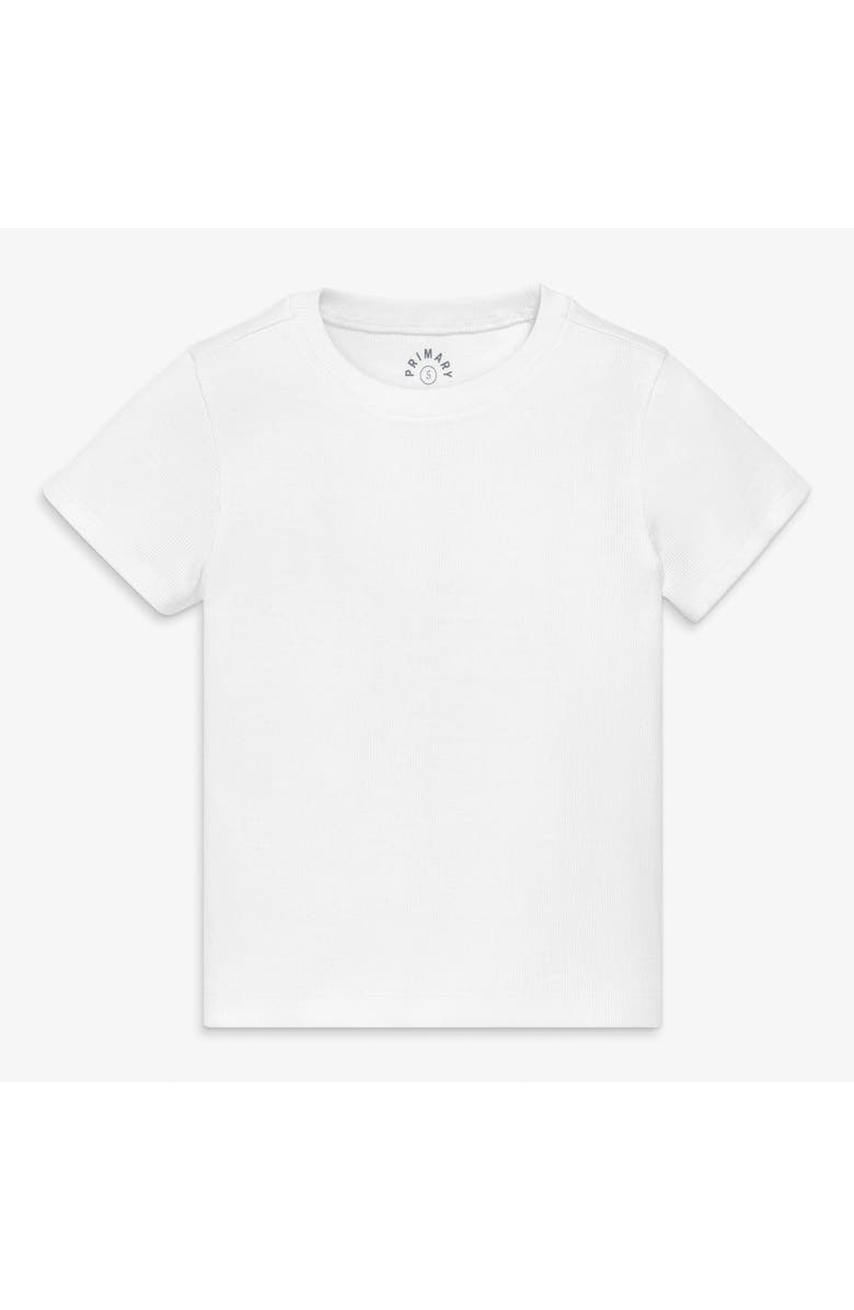 Primary Kids Rib Tee, Main, color, White