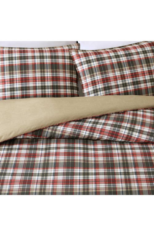 Eddie Bauer Astoria Plaid Reversible Duvet Cover Set In Red Multi