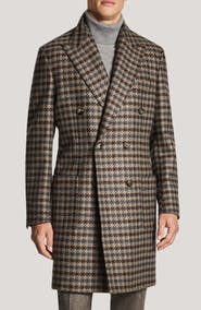 Jack Victor Titan Houndstooth Wool & Cashmere Harvard Overcoat