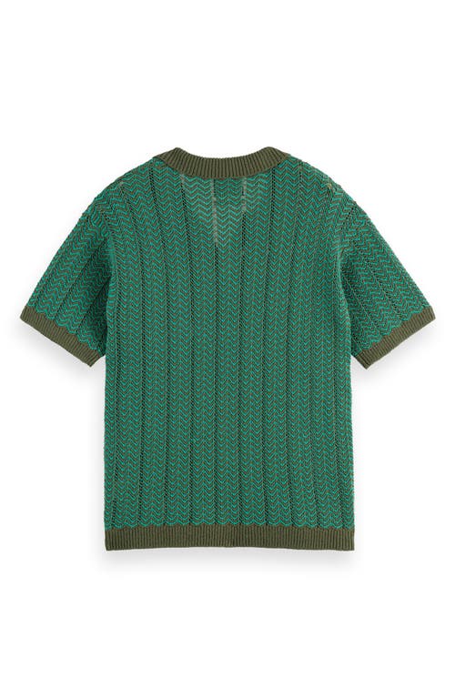 Scotch & Soda Chevron Regular Fit Short Sleeve Sweater
