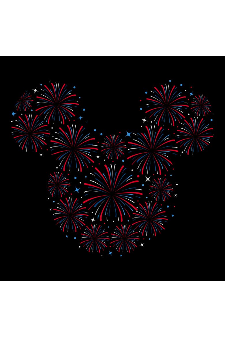Men's Mickey & Friends Fireworks Logo  Graphic T-Shirt, Alternate, color, Black