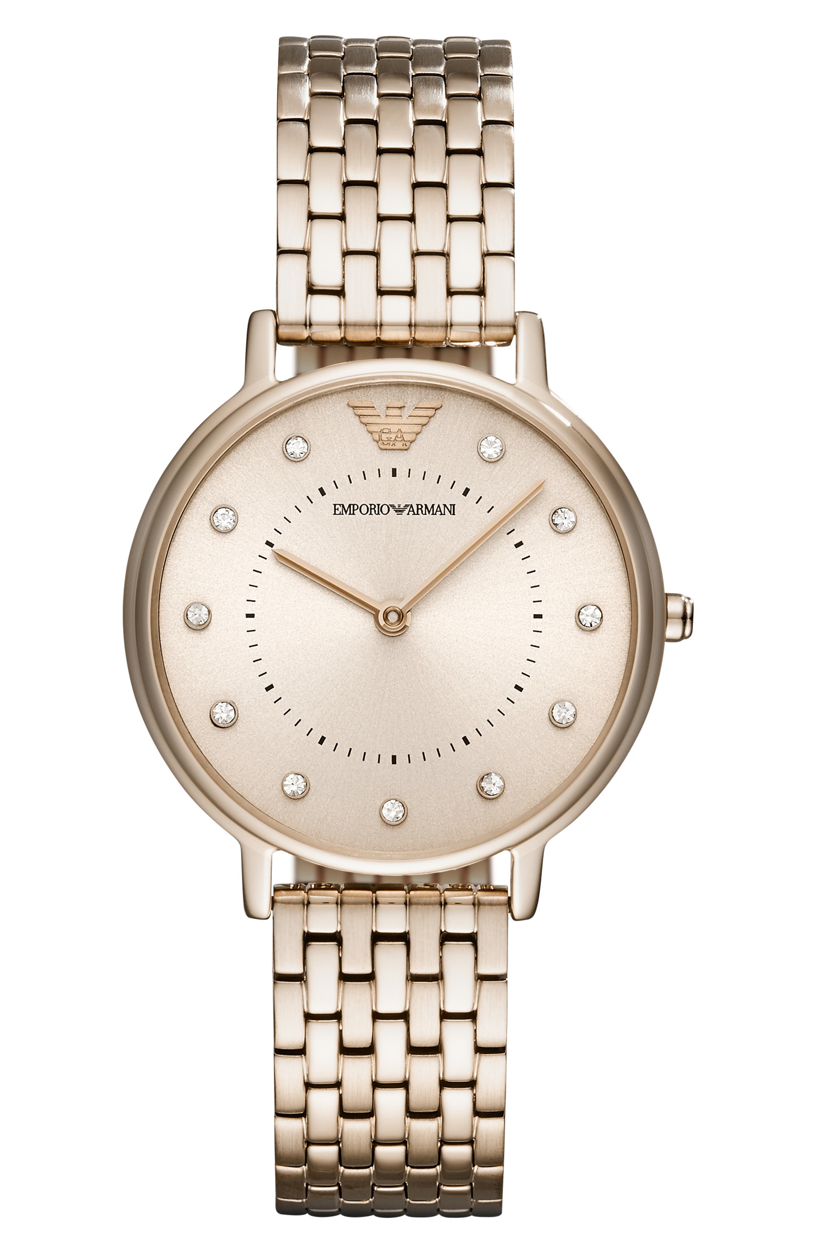 Emporio Armani Two-Hand Crystal Embellished Bracelet Watch, 32mm