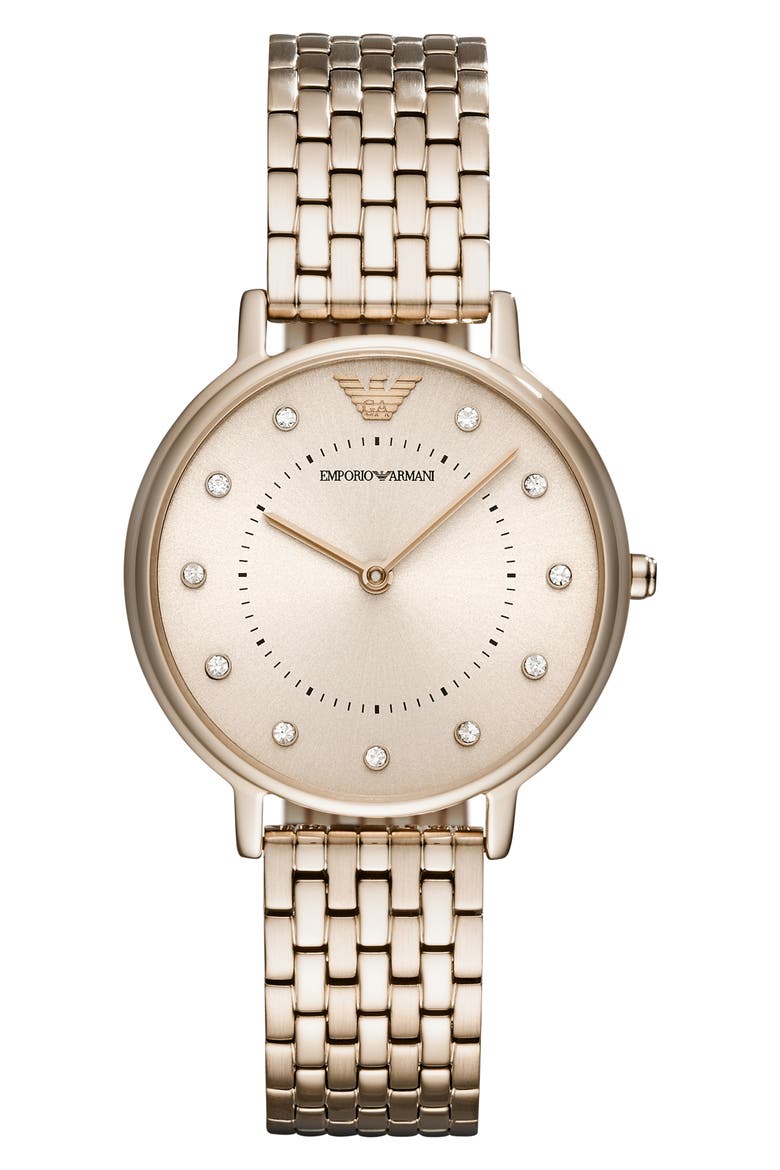 Two-Hand Crystal Embellished Bracelet Watch, 32mm, Main, color, NONE
