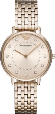 Emporio Armani Two-Hand Crystal Embellished Bracelet Watch, 32mm
