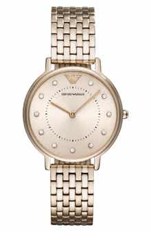 Emporio Armani Two-Hand Crystal Embellished Bracelet Watch, 32mm