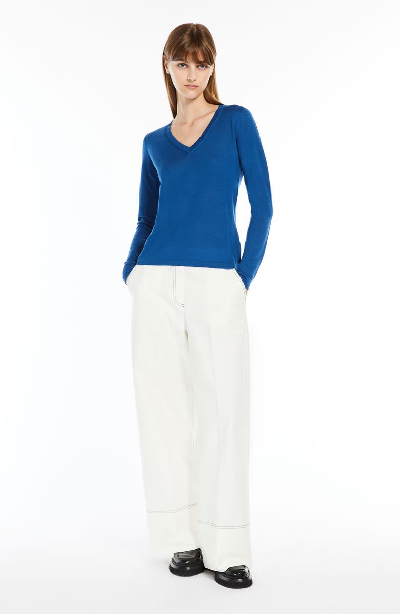 Max Mara Leisure Cavour V-Neck Virgin Wool Sweater, Alternate, color, 