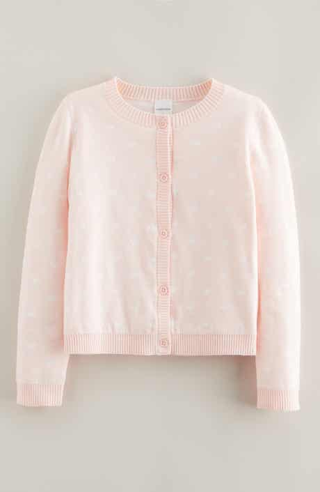Kids' Heart Jacquard Cotton Cardigan