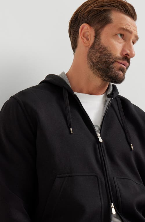 Brunello Cucinelli Cotton-blend Zip-up Hoodie In Black