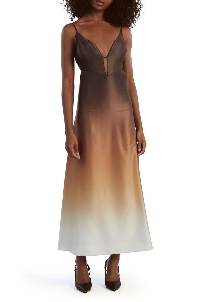 Bardot Karlotta Slipdress, Main, color, Brown Ombre