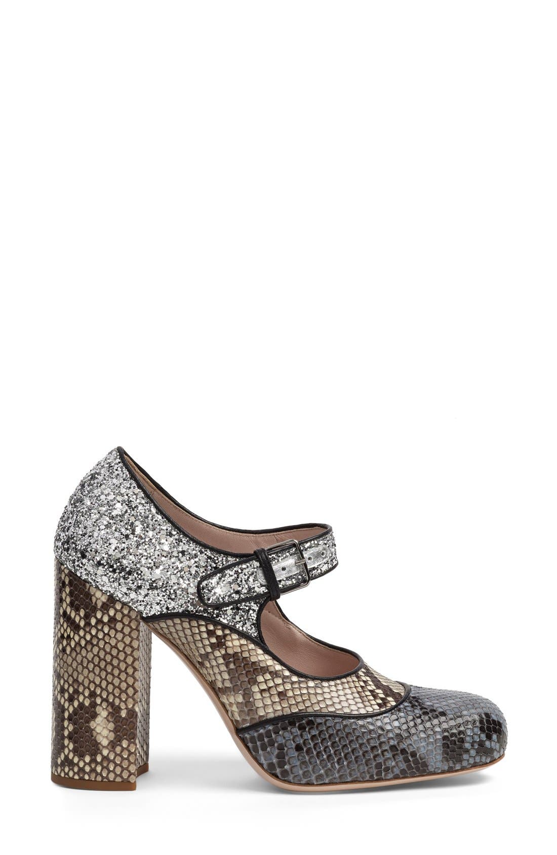 Mixed Media Mary Jane Pump, Alternate, color, MULTI PYTHON