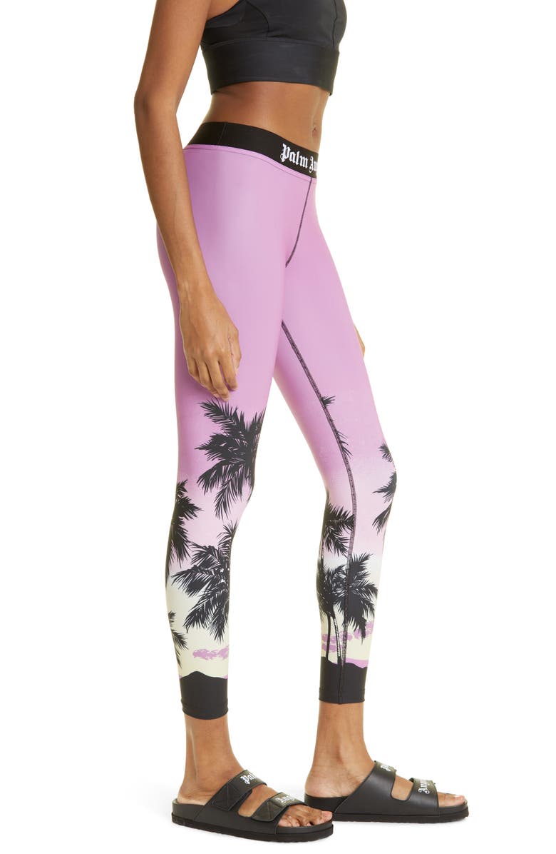 Palm Angels Sunset Logo Leggings, Alternate, color, 