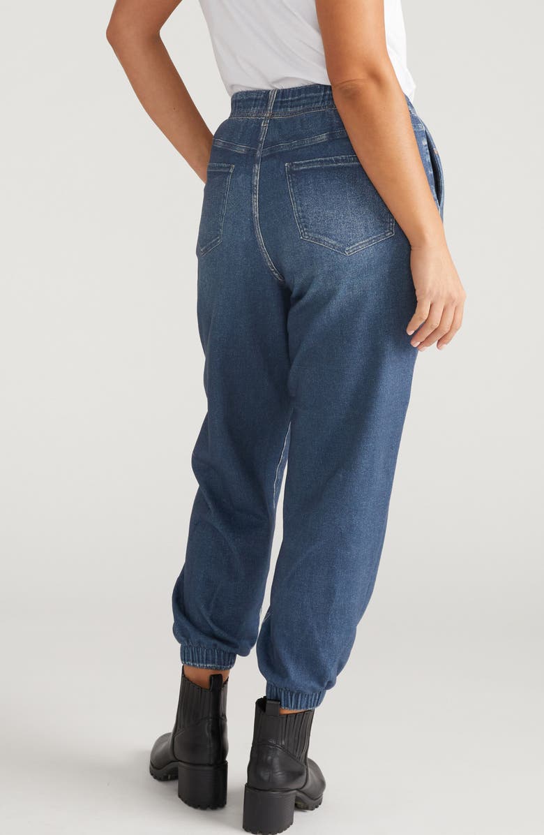 Universal Standard Henry Trompe l'Oeil Faux Denim Joggers, Alternate, color, Washed Printed Blue