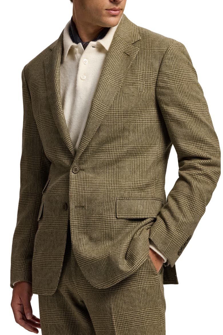 Glen Plaid Silk, Wool & Cashmere Jacket, Alternate, color, ARTICHOKE GREEN MULTI