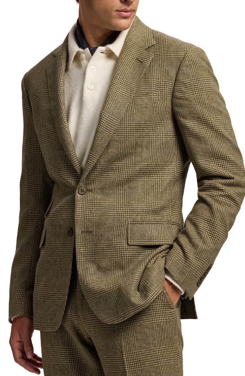 Ralph Lauren Purple Label Glen Plaid Silk, Wool & Cashmere Jacket, Alternate, color, Artichoke Green Multi