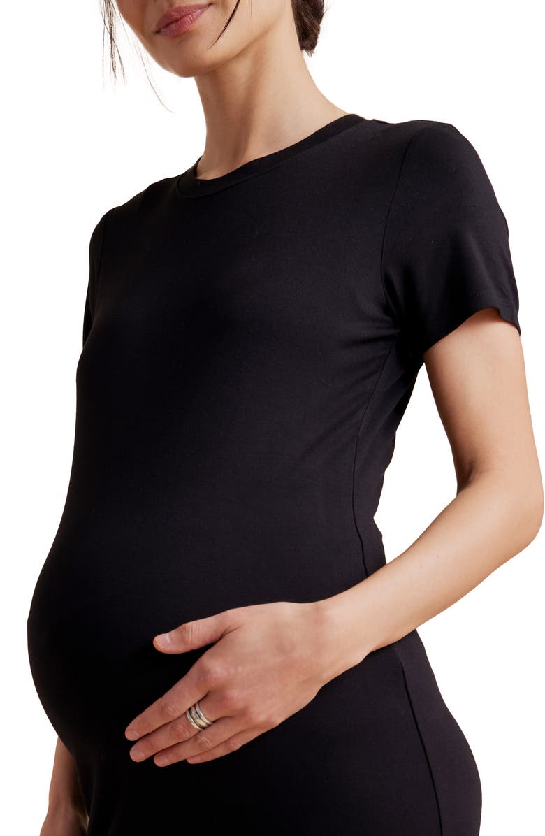 A PEA IN THE POD Jersey Midi Maternity Dress, Alternate, color, 