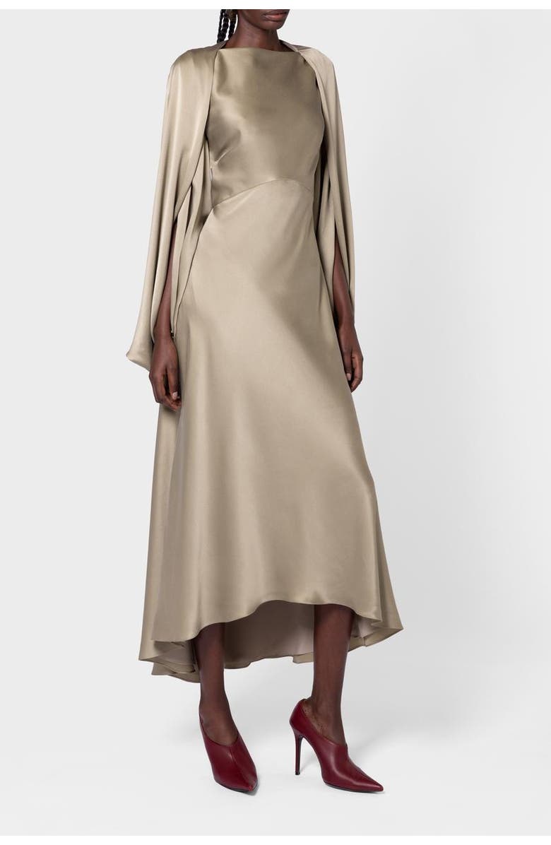 Roksanda Koda Brushed Silk Midi Dress, Alternate, color, Poire