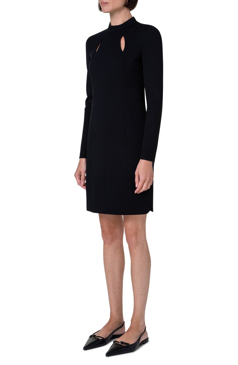 Akris punto Cutout Detail Long Sleeve Knit Dress, Alternate, color, 