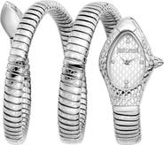 Just Cavalli Snake Wraparound Bracelet Watch, 20mm x 34.5mm
