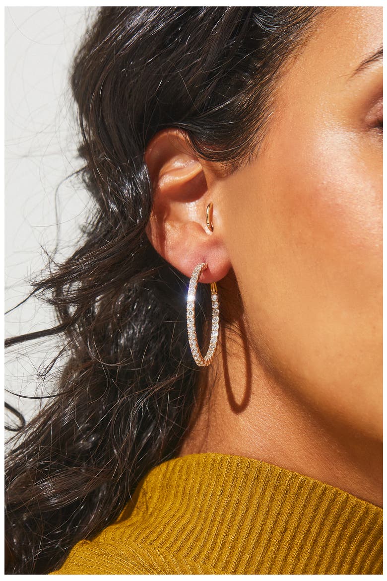 Perfect Inside Out Hoop Earrings, Alternate, color, GOLD