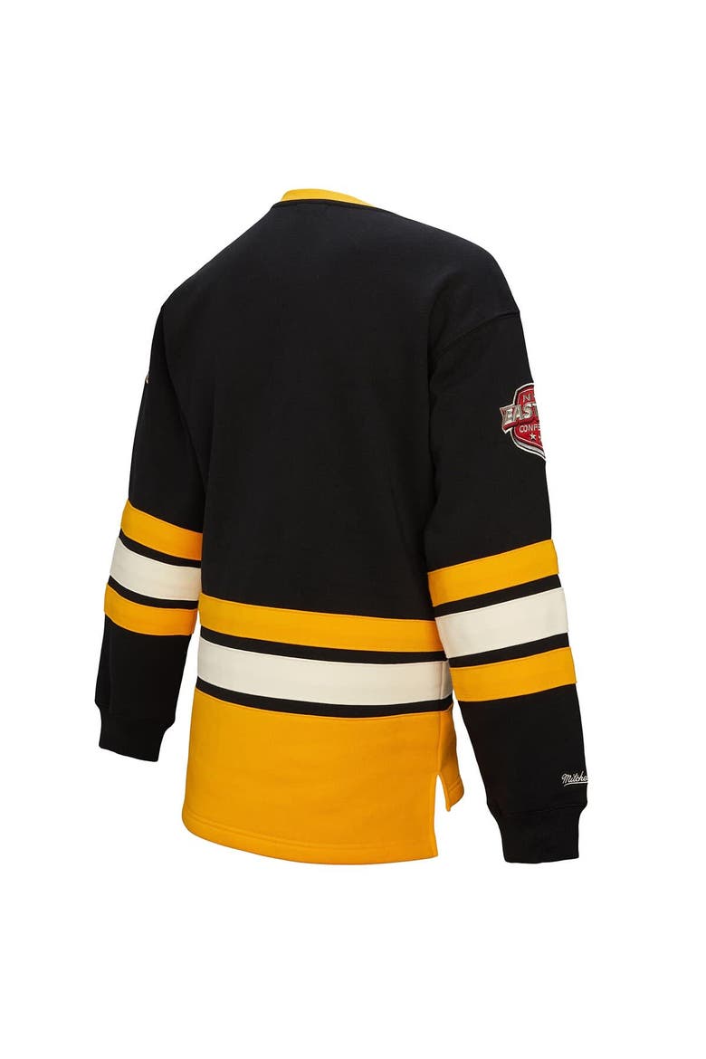 Women's Mitchell & Ness Black Boston Bruins Heritage Lace-Up Pullover Sweatshirt, Alternate, color, Black