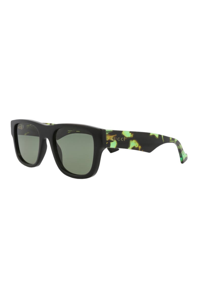 53mm Square Sunglasses, Alternate, color, BLACK HAVANA GREEN