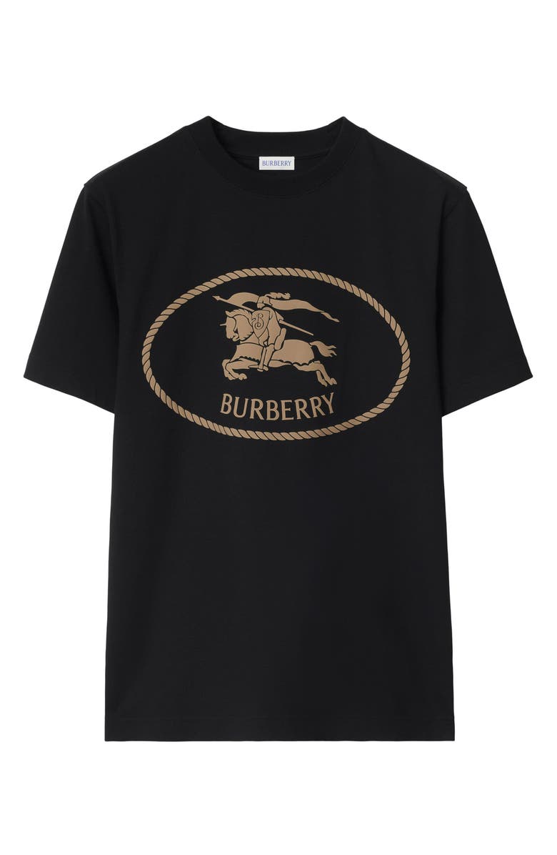 Burberry Equestrian Knight Design Stamp Graphic T-Shirt, Alternate, color, Black