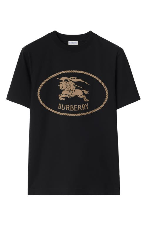 Burberry Mens Brand-print Crewneck Cotton-jersey T-shirt Black Xl In Black