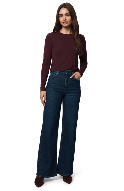 Splendid Long Sleeve Crewneck T-shirt In Burgundy