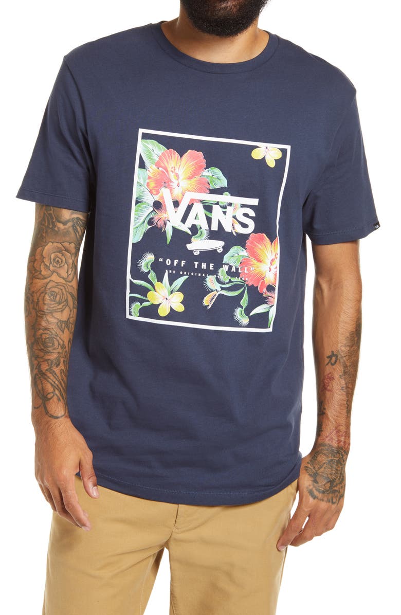Vans Men's Floral Print Box Graphic Tee, Main, color,